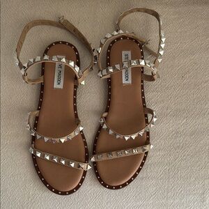 Steve Madden Tan Studded Sandals